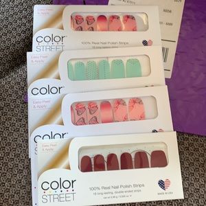 Set of 4 brand new color street nail strips brand new beautiful colors